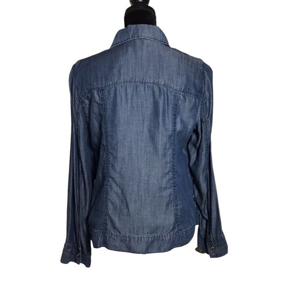 Coldwater Creek 100% Lyocell Denim Button Up Shirt in Blue - Size 12 - Picture 3 of 7
